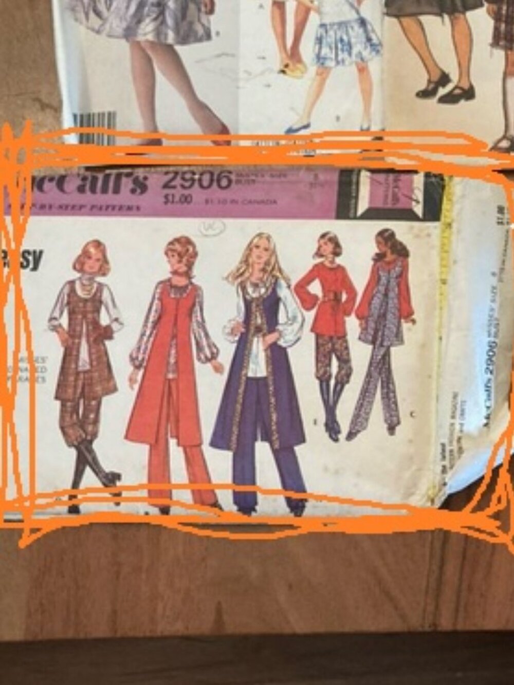 One McCall's Sewing Pattern #2906 Cut but in good order.